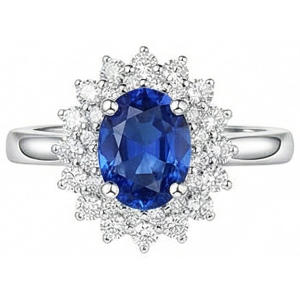 echter oval diamant 4Karat ring Vorderansicht