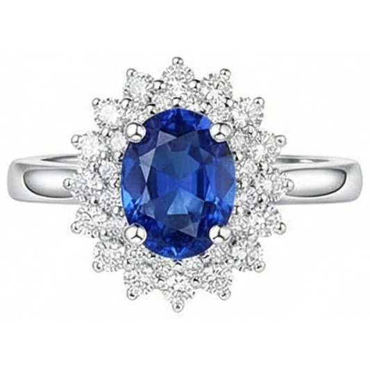 echter oval diamant 4Karat ring Vorderansicht