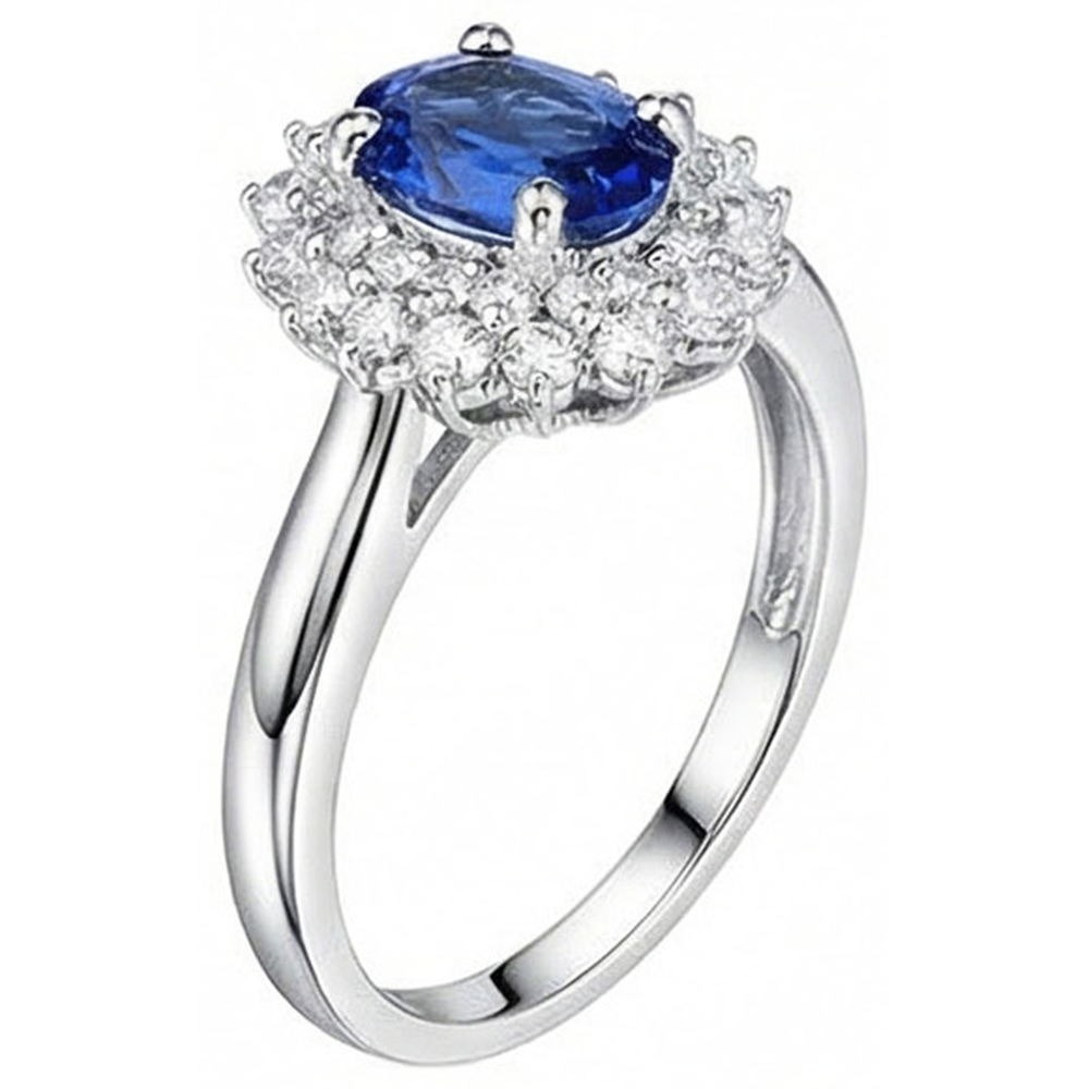 echter oval diamant 4Karat ring Draufsicht