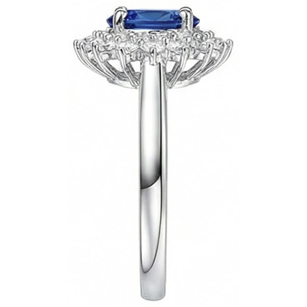 echter oval diamant 4Karat ring Profilansicht