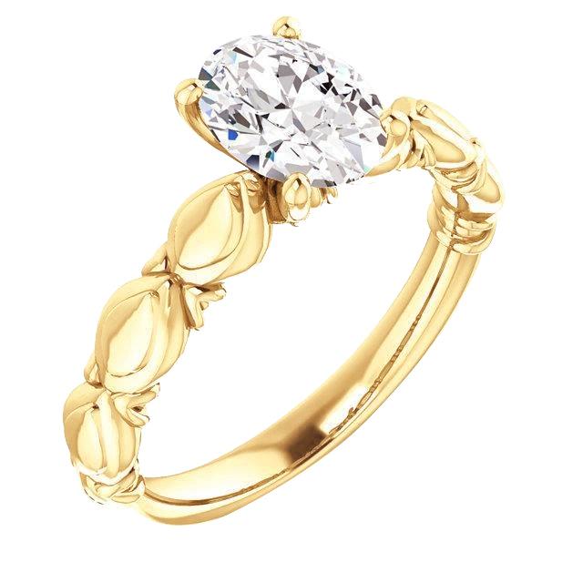 Ovaler Echt Diamant-Jubiläums-Solitärring 1,50 Karat Gelbgold 14K