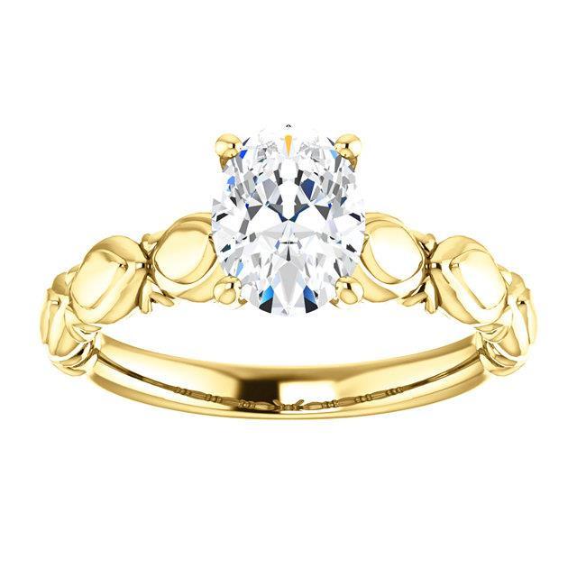 Ovaler Echt Diamant-Jubiläums-Solitärring 1,50 Karat Gelbgold 14K