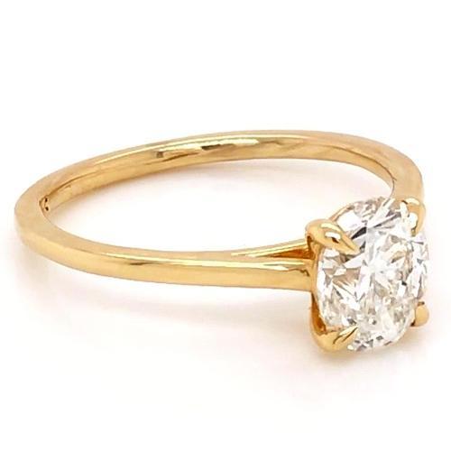 Ovaler Echt Diamant Solitär Ring 1 Karat Gelbgold Schmuck Neu