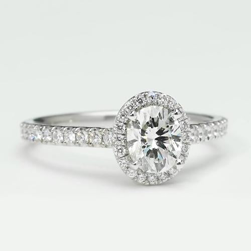 Ovaler Halo-Natürliche Diamantring 2,15 Karat