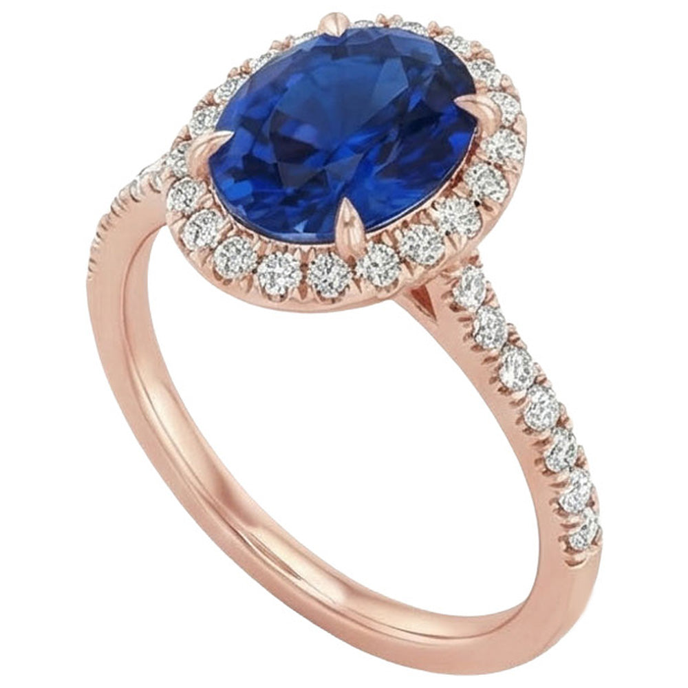 echter oval diamant 8Karat ring Draufsicht