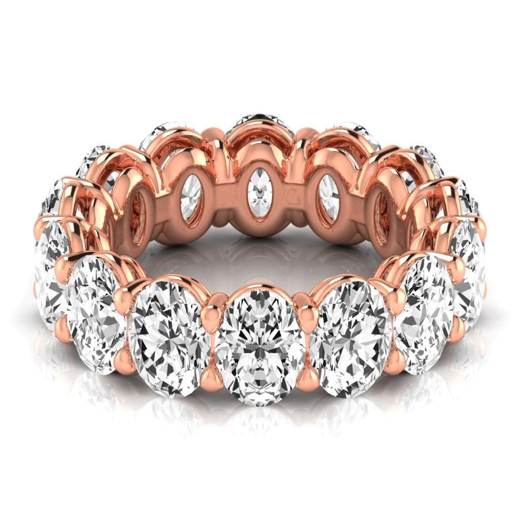 Ovaler Diamant 10,50 Karat Rosé Gold Ewigkeit Band Naturlich Diamant Schmuck