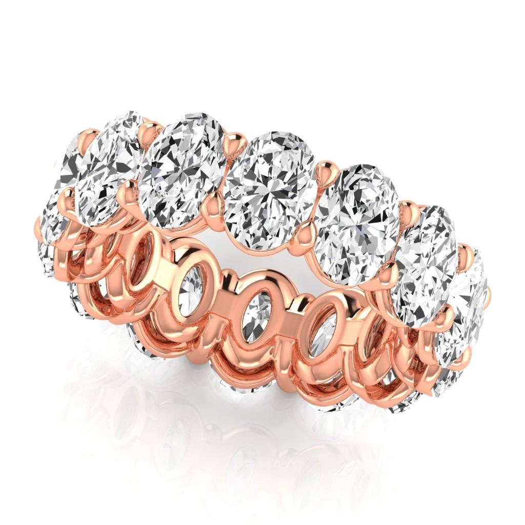 Ovaler Diamant 10,50 Karat Rosé Gold Ewigkeit Band Naturlich Diamant Schmuck