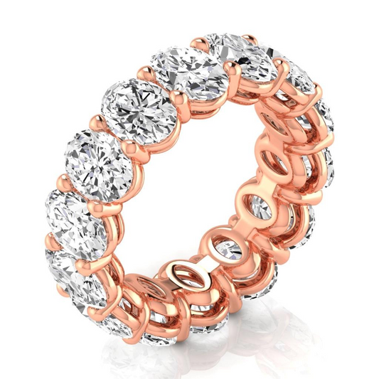 Ovaler Diamant 10,50 Karat Rosé Gold Ewigkeit Band Naturlich Diamant Schmuck