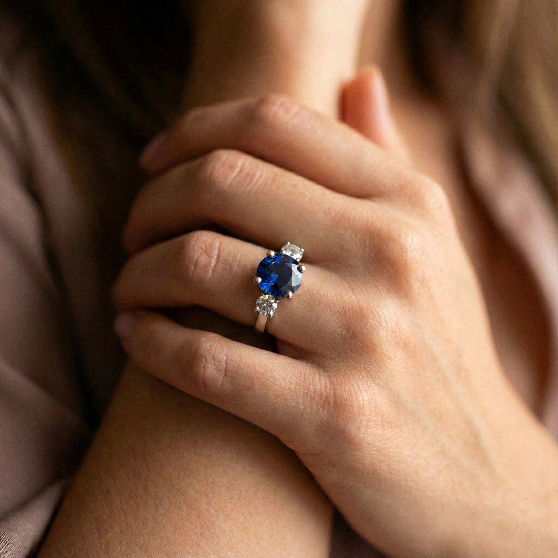 echter round diamant 4Karat ring mit Diamantbesatz