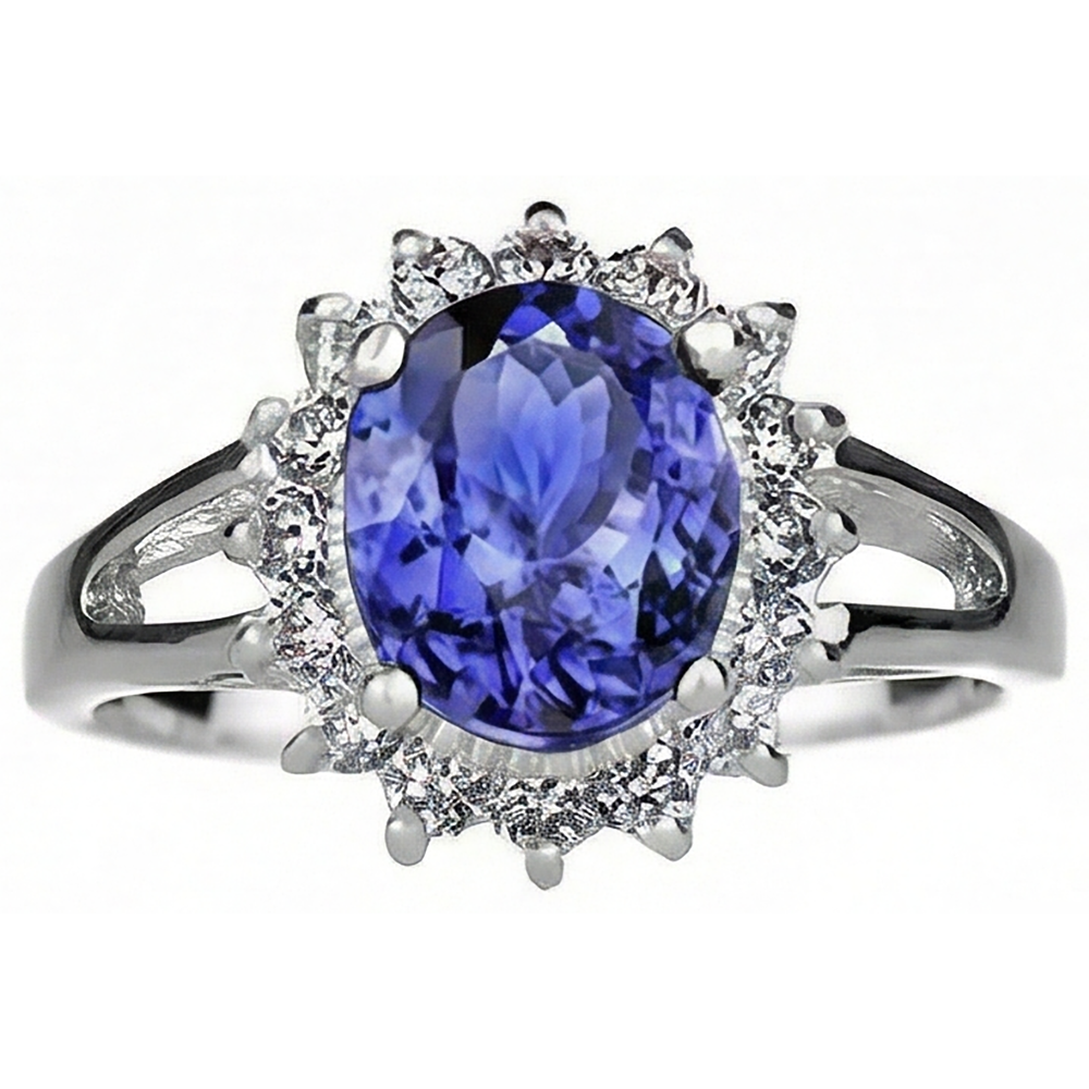 echter oval tansanit 22.75Karat ring Detailansicht