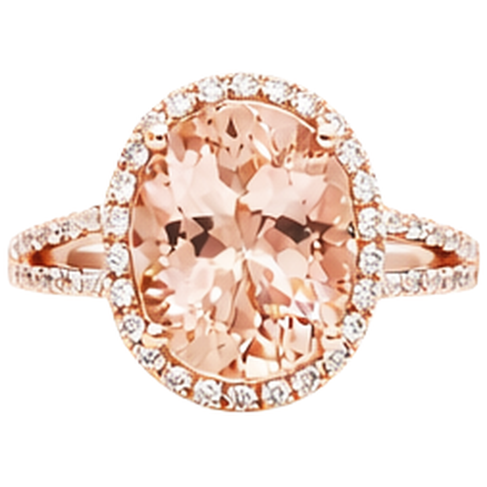 echter oval morganit 33.75Karat ring Seitenansicht