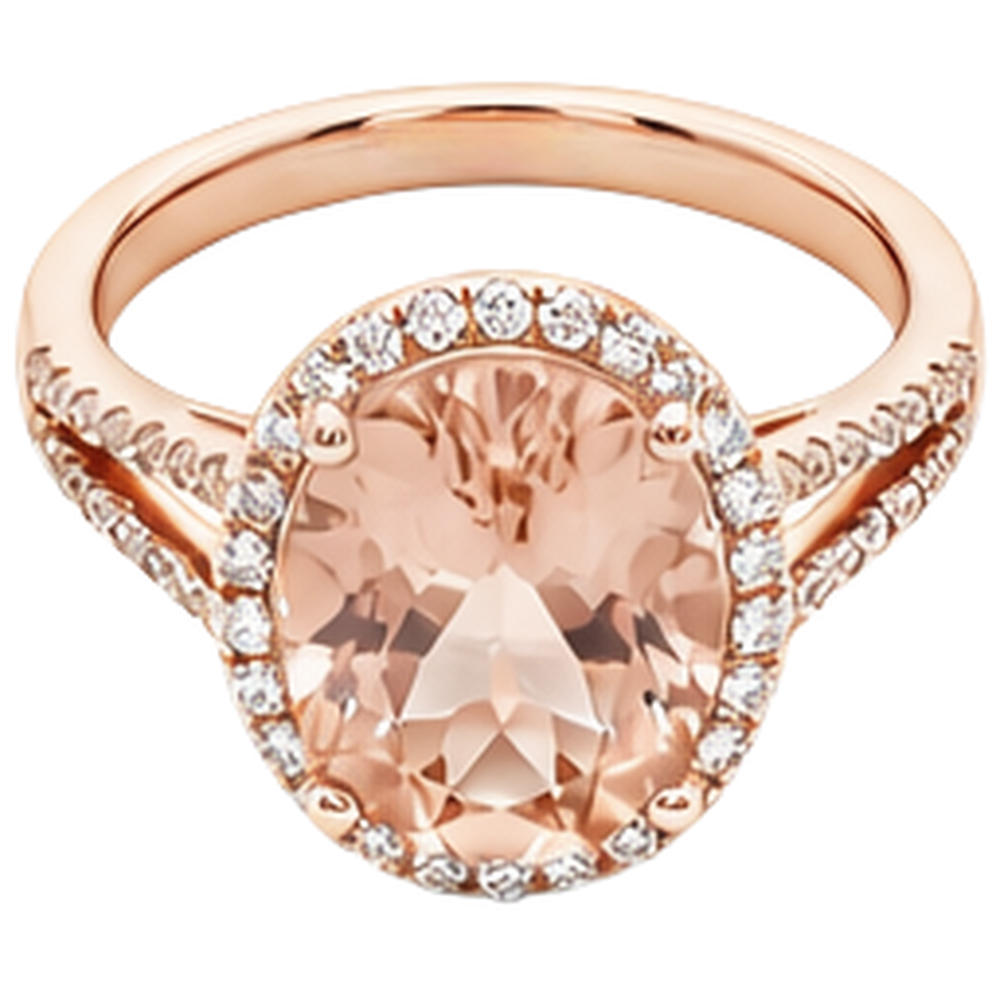 echter oval morganit 33.75Karat ring Detailansicht