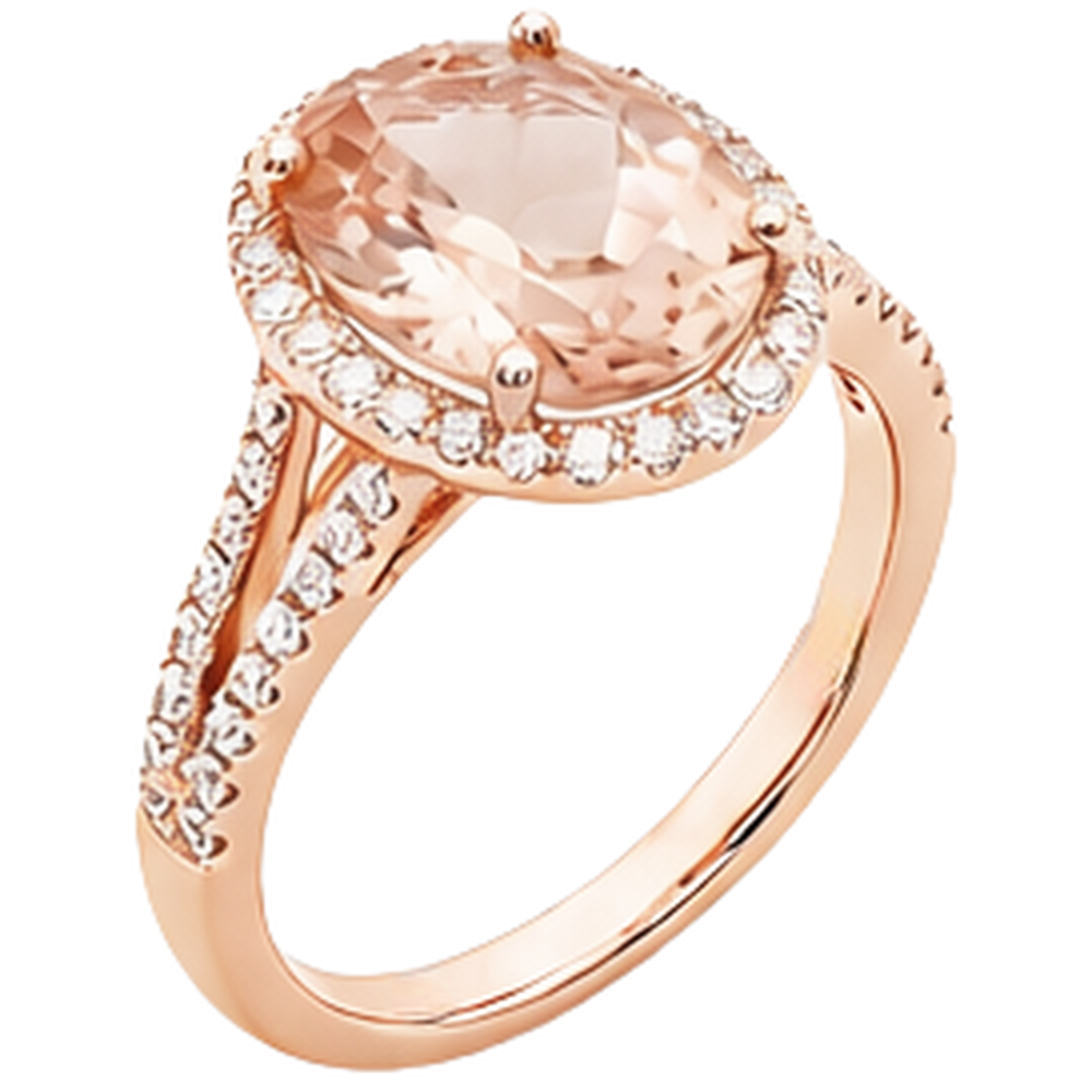 echter oval morganit 33.75Karat ring Draufsicht