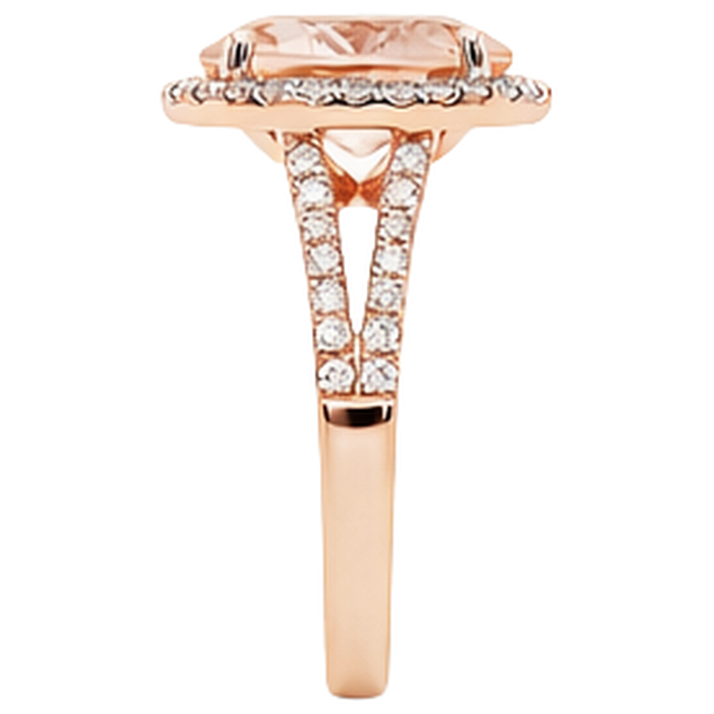 echter oval morganit 33.75Karat ring Profilansicht