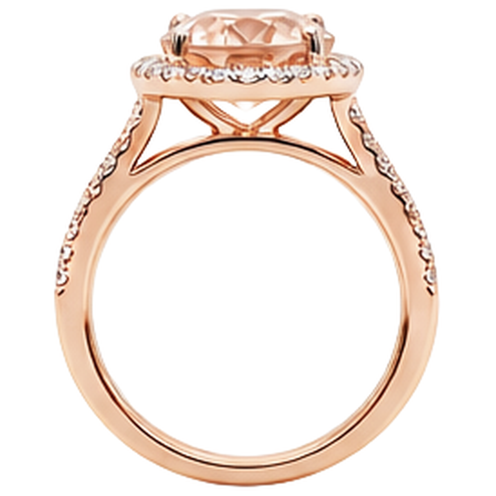 echter oval morganit 33.75Karat ring auf Weiß