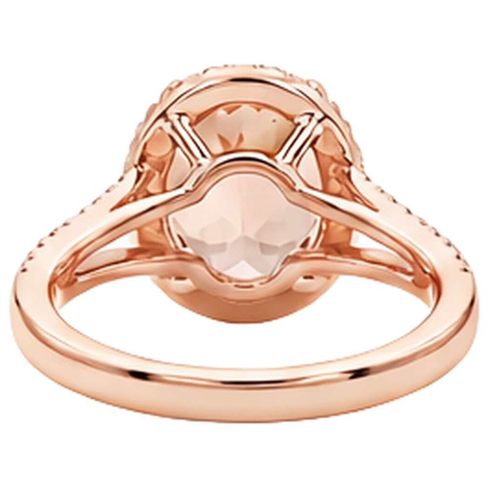 echter oval morganit 33.75Karat ring mit Diamantbesatz