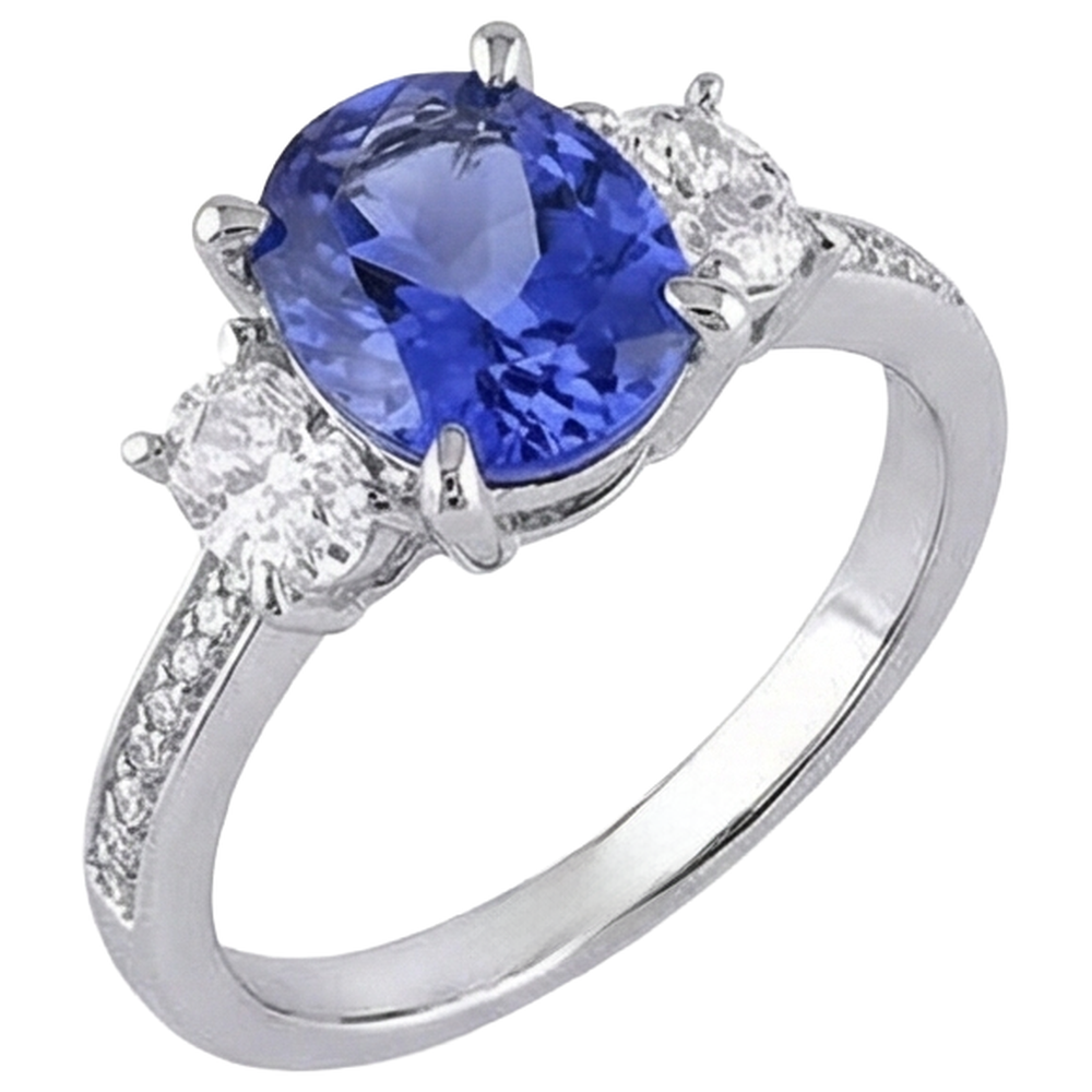 echter oval diamant 4.50Karat ring Seitenansicht