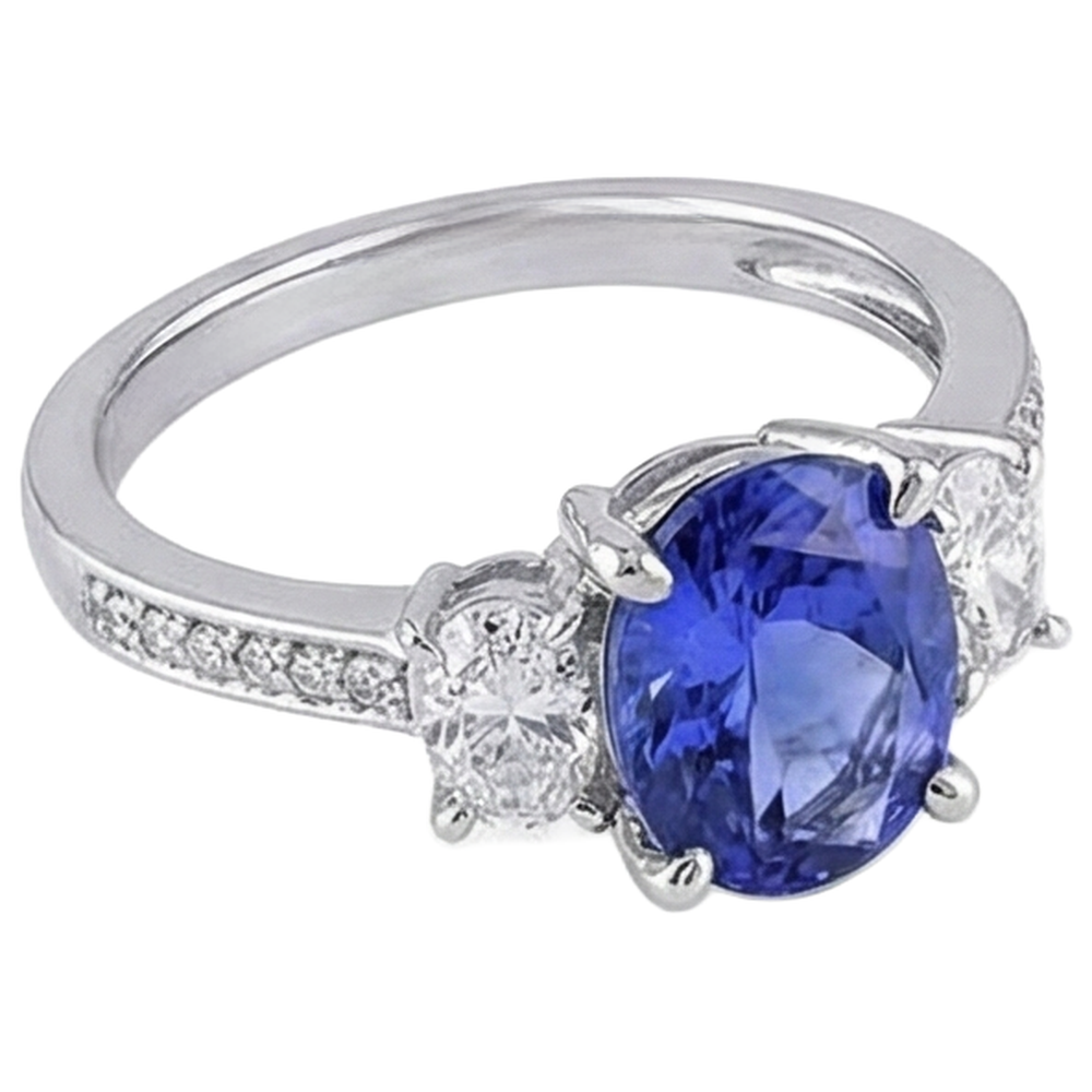 echter oval diamant 4.50Karat ring Draufsicht