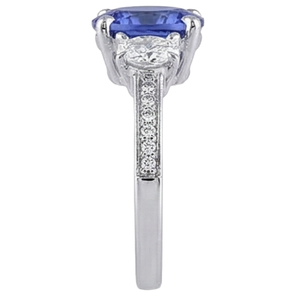 echter oval diamant 4.50Karat ring Profilansicht