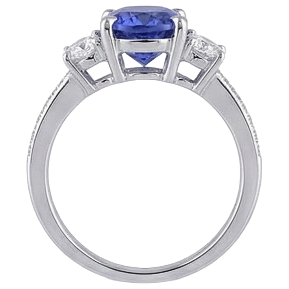 echter oval diamant 4.50Karat ring auf Weiß