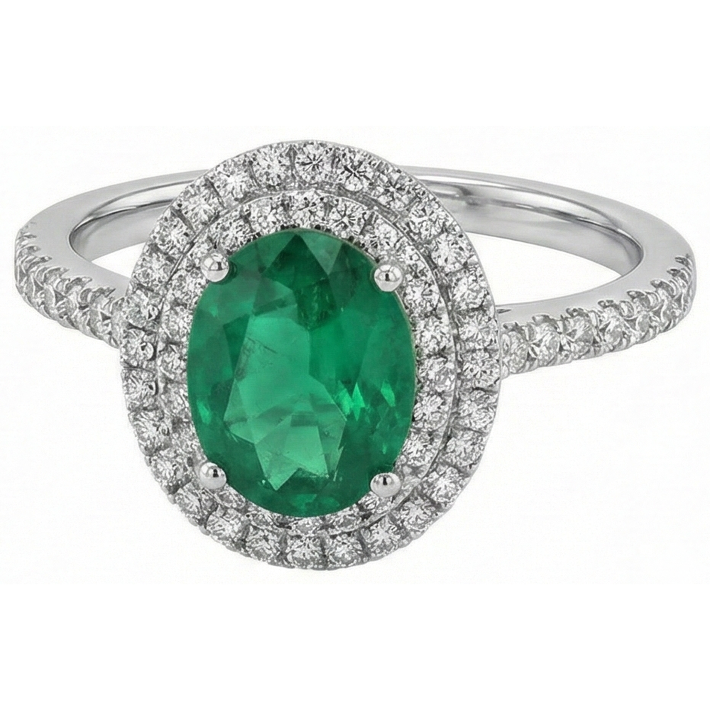 echter oval diamant 4.35Karat ring Seitenansicht