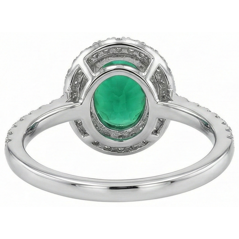 echter oval diamant 4.35Karat ring Profilansicht