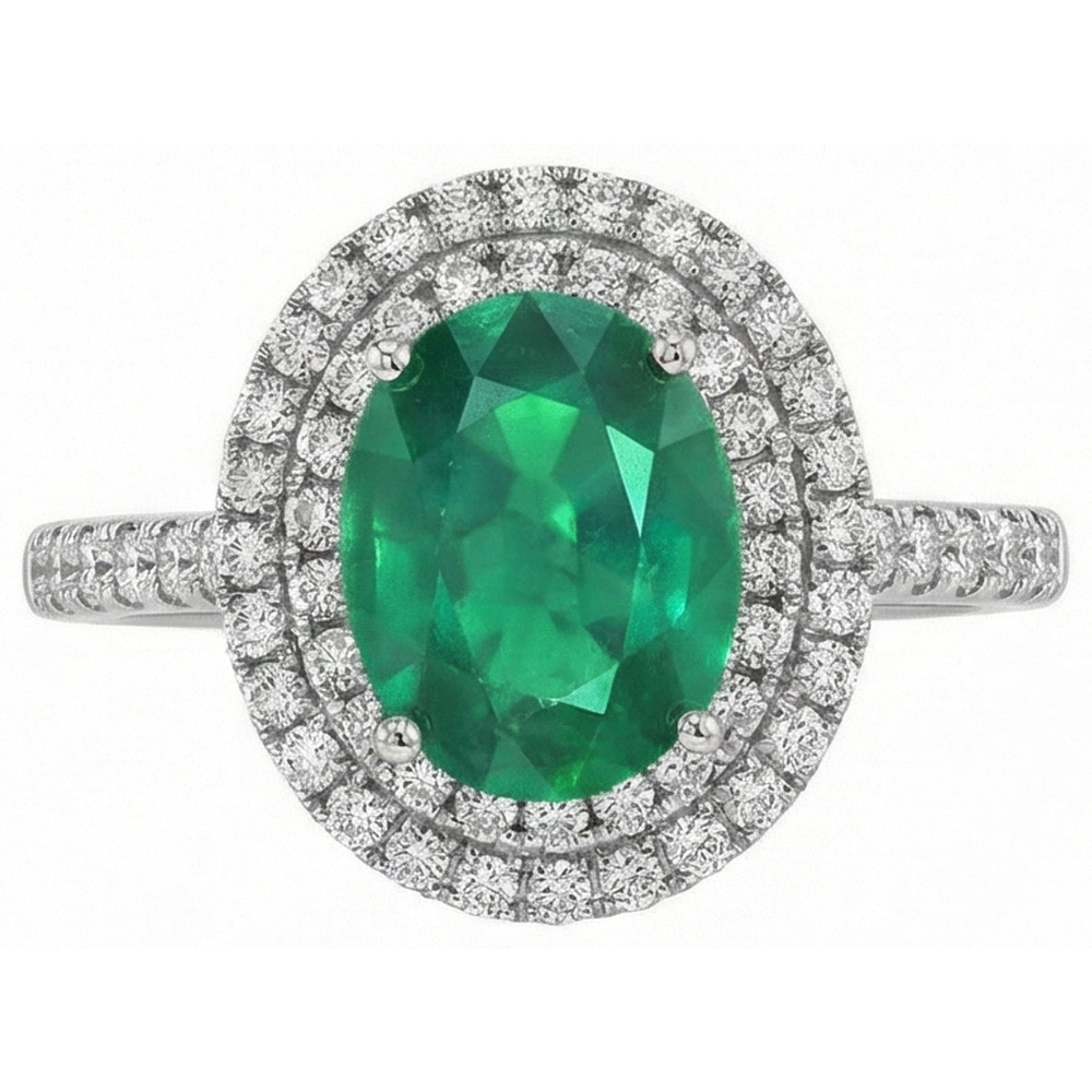 echter oval diamant 4.35Karat ring Draufsicht