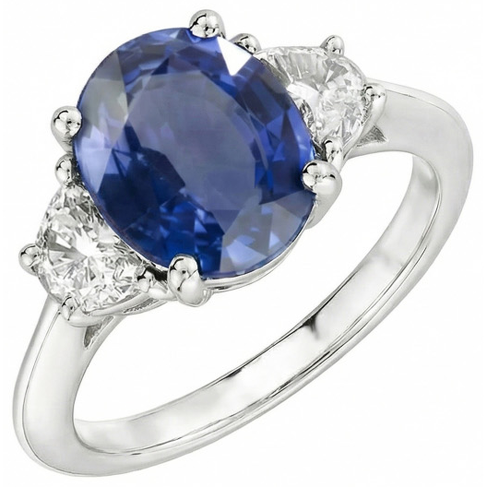echter oval diamant 2Karat ring Seitenansicht