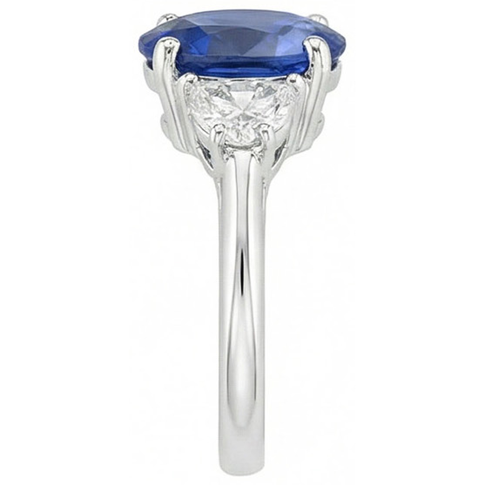 echter oval diamant 2Karat ring Profilansicht