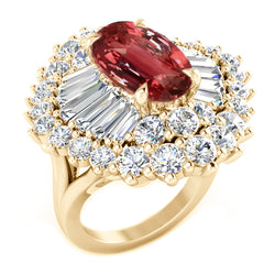 Authentischer Padparadscha-Saphir Edler Saphir Edelstein-Ring 3