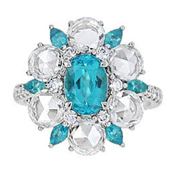 Paraiba-Turmalin-Ring im floralen Stil