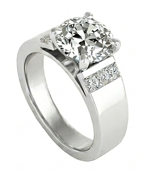 Pavé Diamant Männer-Ring 2 Karat – 10K White Gold