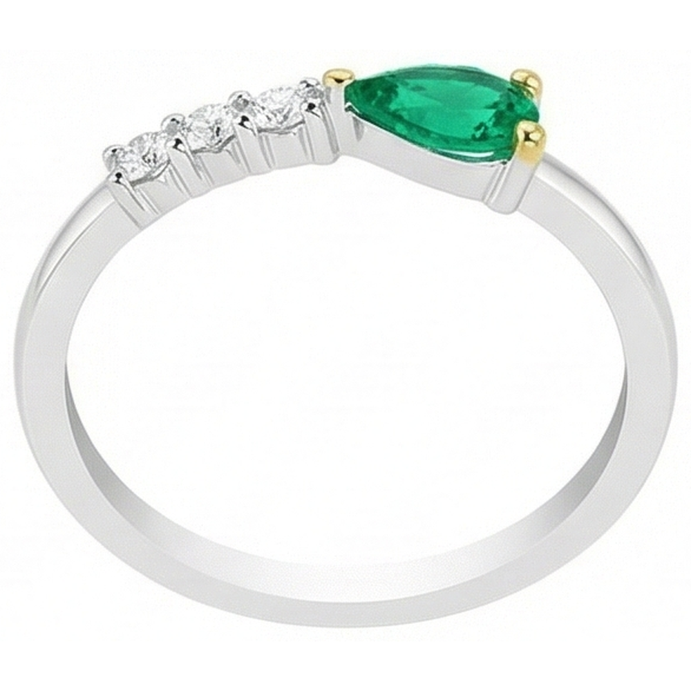 Authentischer Smaragd Farbstein-Ring – Frontansicht
