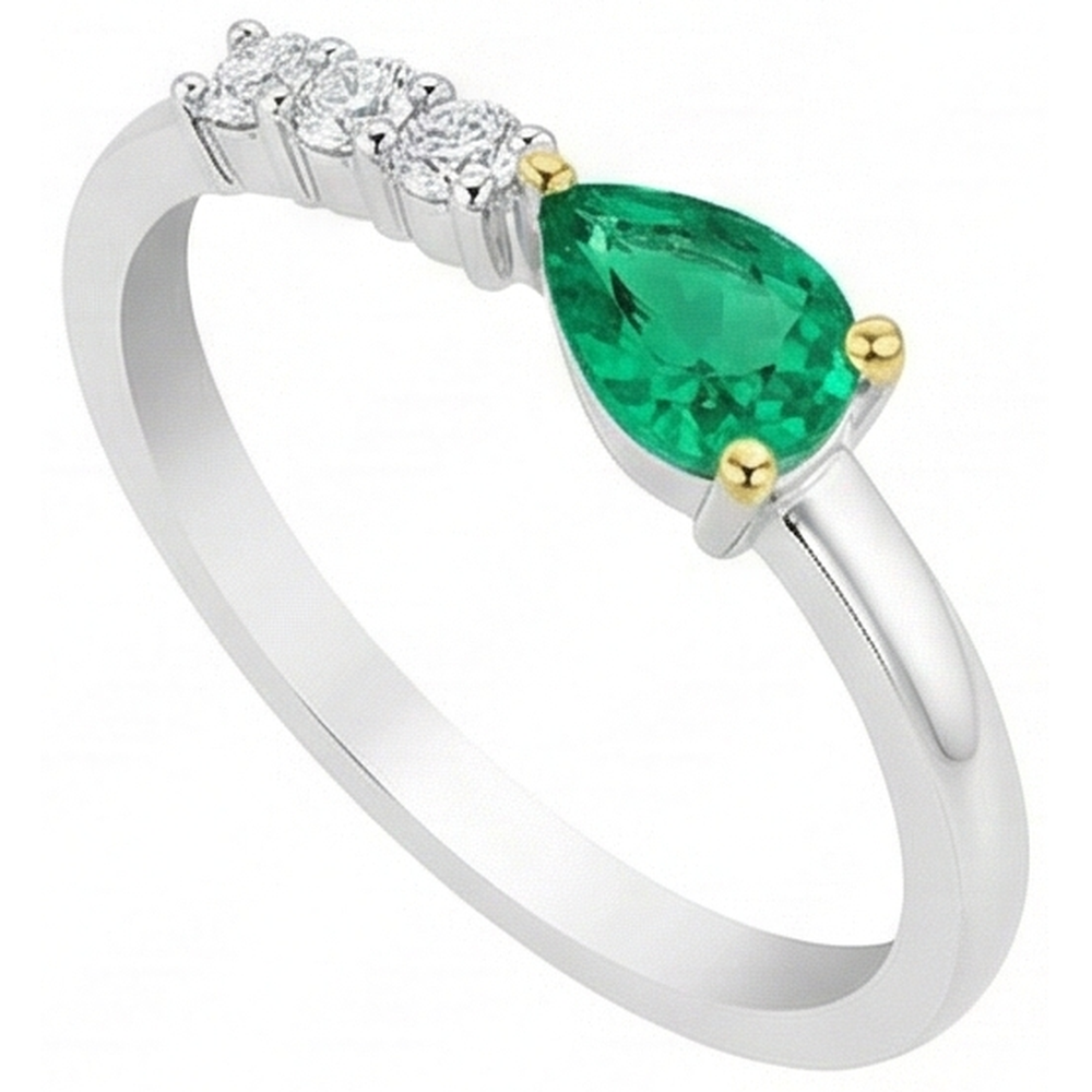 Luxuriöser Farbstein-Ring 1 Karat – Seitenansicht