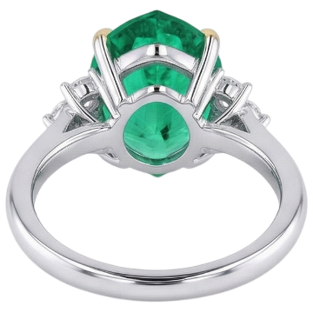 Authentischer Edler Smaragd Farbstein-Ring – Detailansicht