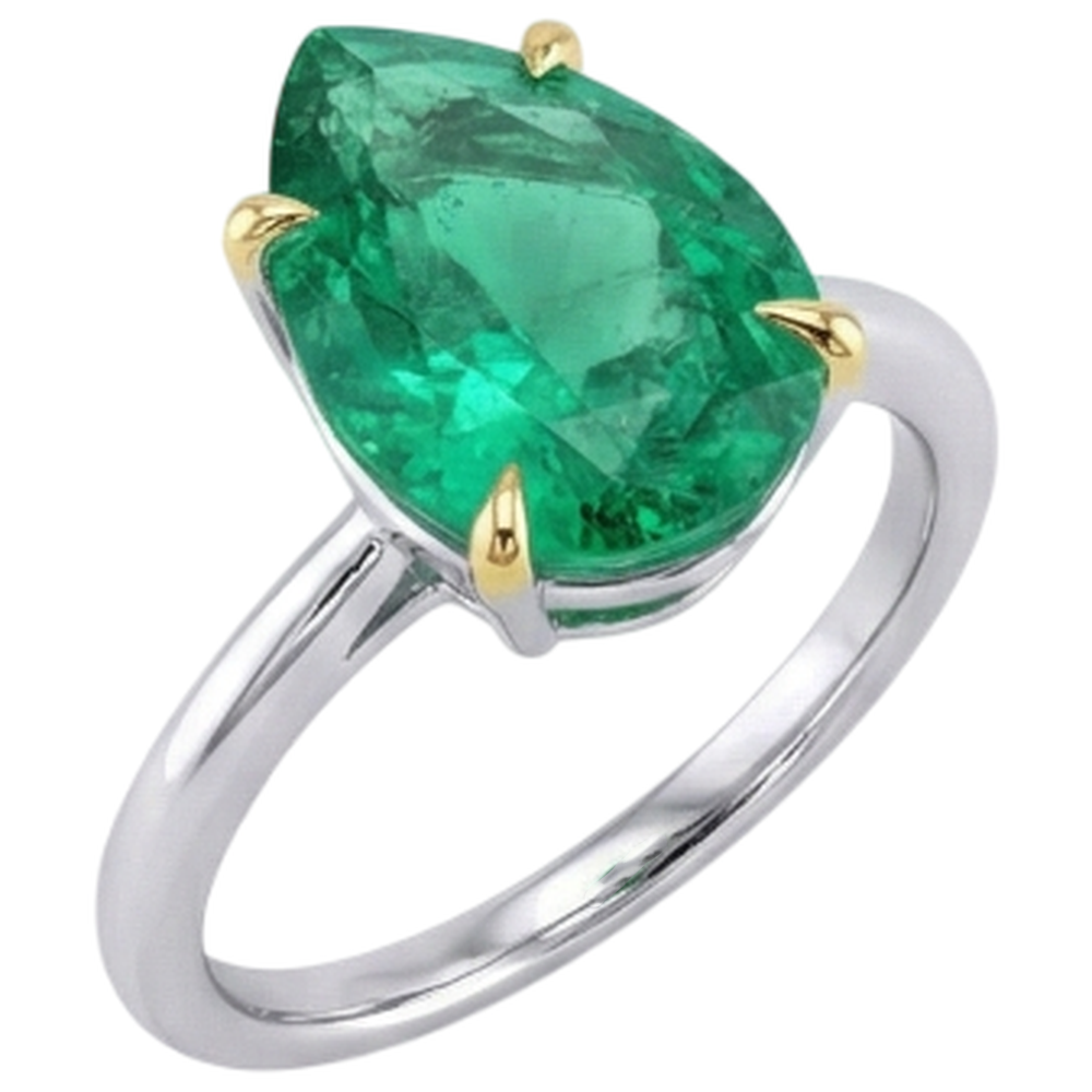 Stilvoller Schmuckstein-Ring 3 Karat – Schrägansicht