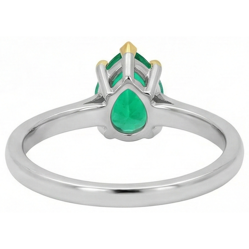 Echter Smaragd Farbstein-Ring – Profilansicht