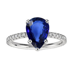Luxuriöser Royalblauer Saphir Farbstein-Ring – 2 Karat 14K
