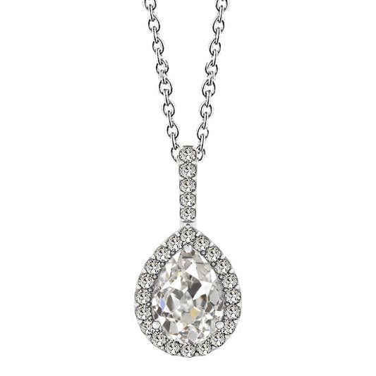Eleganter Edler Diamant Halo 1 Karat – Hauptansicht