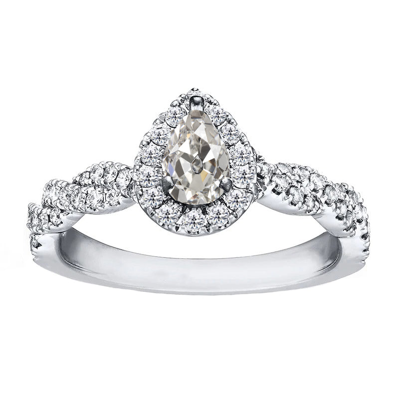 Edler Brillant Halo-Fassung Ring 1,50 Karat – Hauptansicht