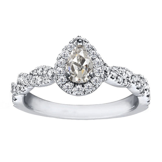 Edler Brillant Halo-Fassung Ring 1,50 Karat – Hauptansicht