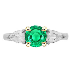 Smaragd GIA-Geprüft Schmuckstein-Ring 2 Karat in 14 Karat