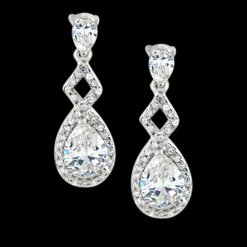 Pear Echt Diamant Dangle Style 3,75 Karat Ohrring Weißgold Ohrring Neu