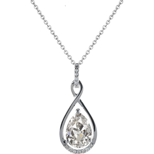 Anhänger-Halskette 14K Weißgold mit Brillant – Hauptansicht