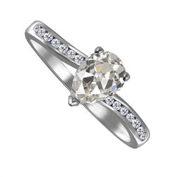 Naturreiner Pavé Edler Diamant Solitär-Ring mit Akzenten 1,50