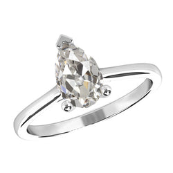 Diamant Old Mine Cut Solitär-Ring 2 Karat in 14 Karat Weißgold