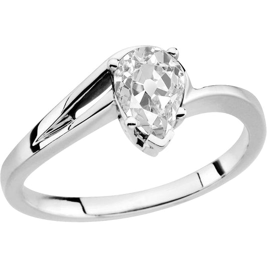 Solitär-Verlobungsring 14K Weißgold mit Brillant – Hauptansicht