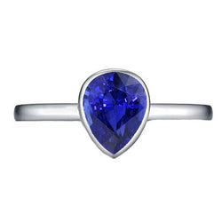 Royalblauer Saphir im Birnen-Schliff Schmuckstein-Ring 1,50