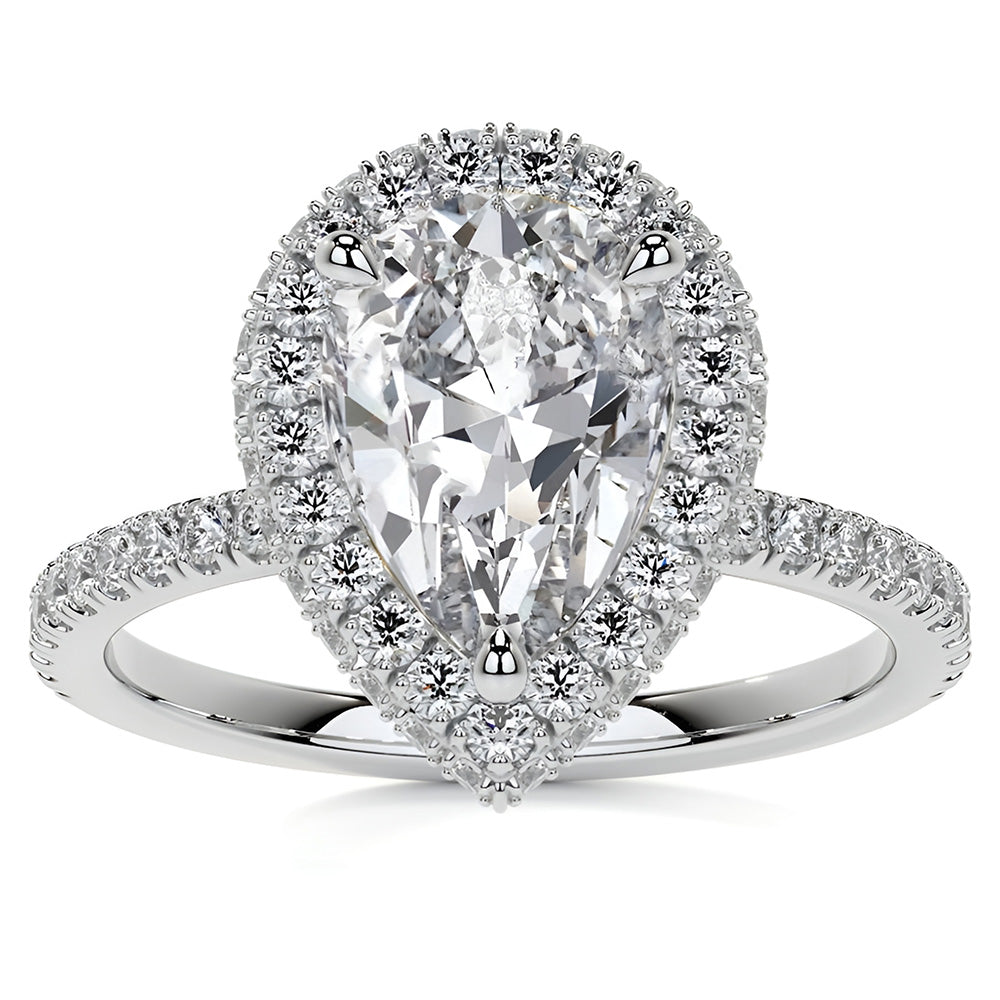 Natürlicher Diamant Halo-Ring – Frontansicht