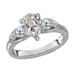 Natürlicher Edler Diamant Drei-Stein-Ring 1,50 Karat – 14K